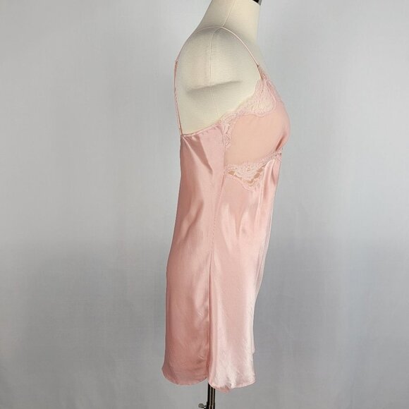 Vintage Victorias Secret Chemise Slip Dress Small Babydoll Pink Coquette Y2K 90s - Picture 3 of 12